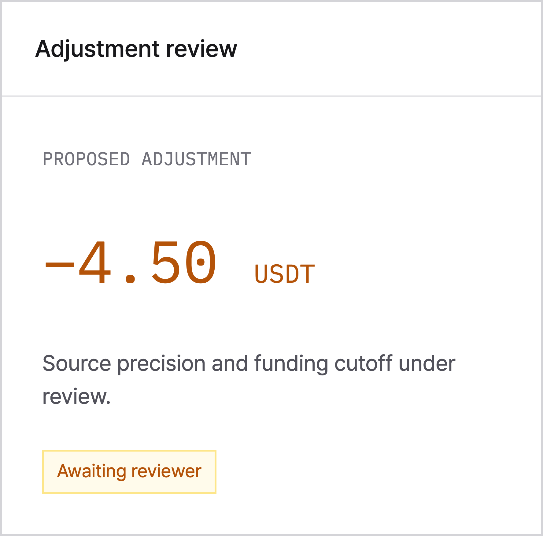 Proposed adjustment